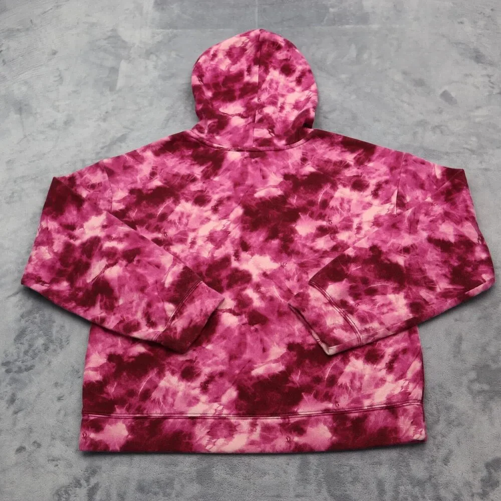 Old Navy Sweater Girls XL Pink Tie Dye Long Sleeve Pocket Pull Over Hoodie